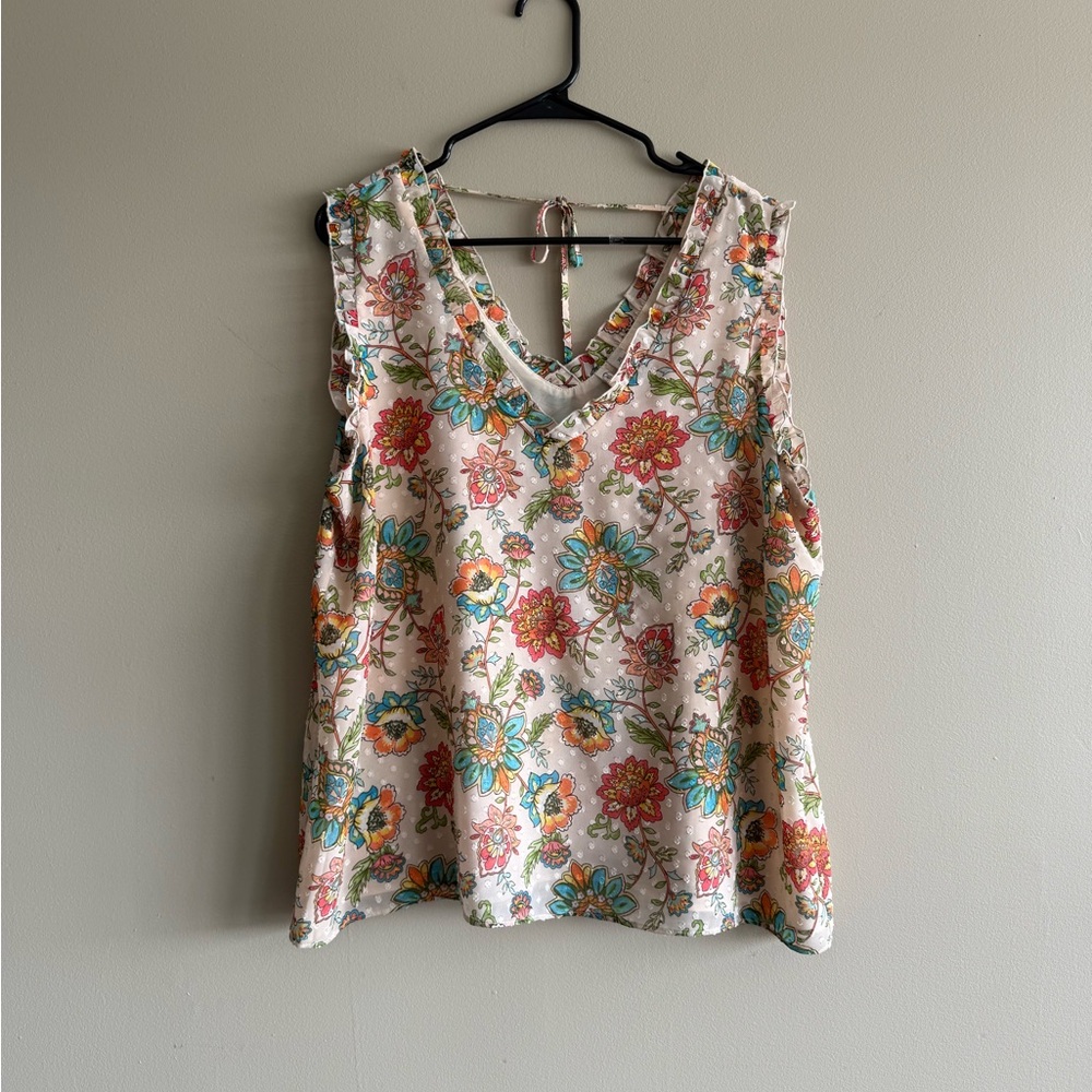 Cato Floral Tank Top Sleeveless Relaxed Fit